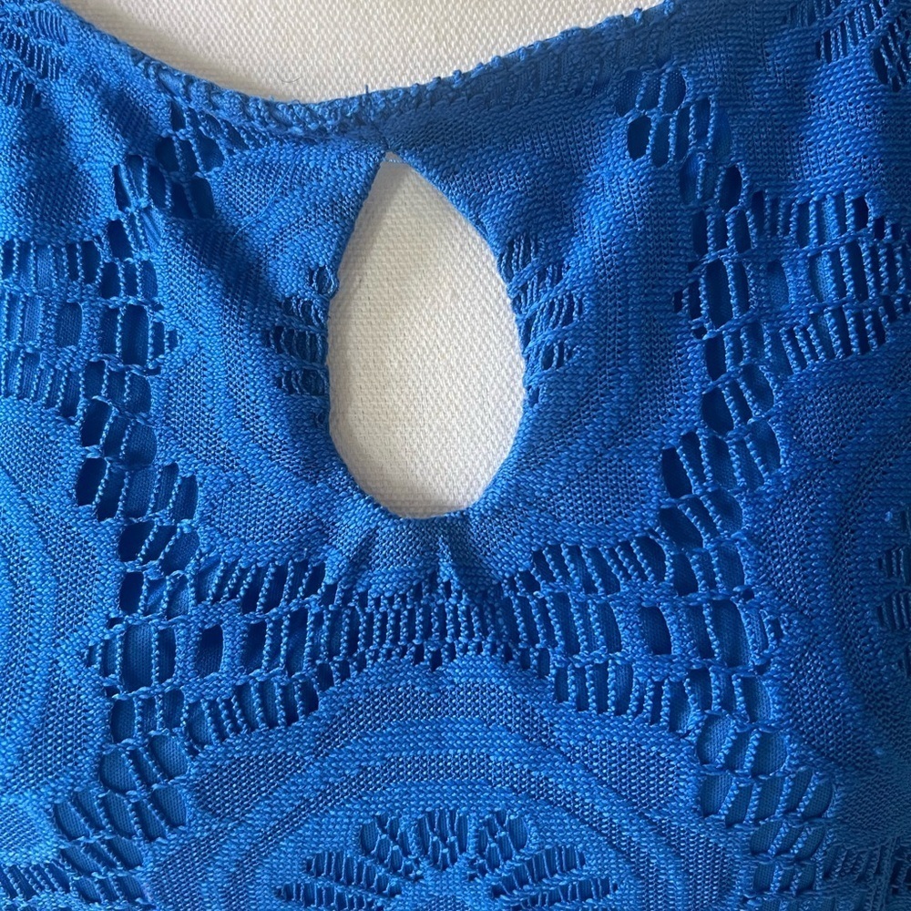 London Style collection, woman, 16 W ladies, royal blue crewneck, crochet dress - Picture 5 of 13